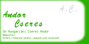 andor cseres business card